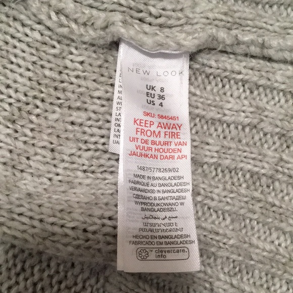 New Look Gray Cable Cardigan Size Small - Picture 5 of 6